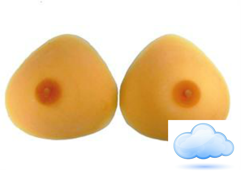  One Pair D Cup Teardrop Shape Silicone Breast Forms